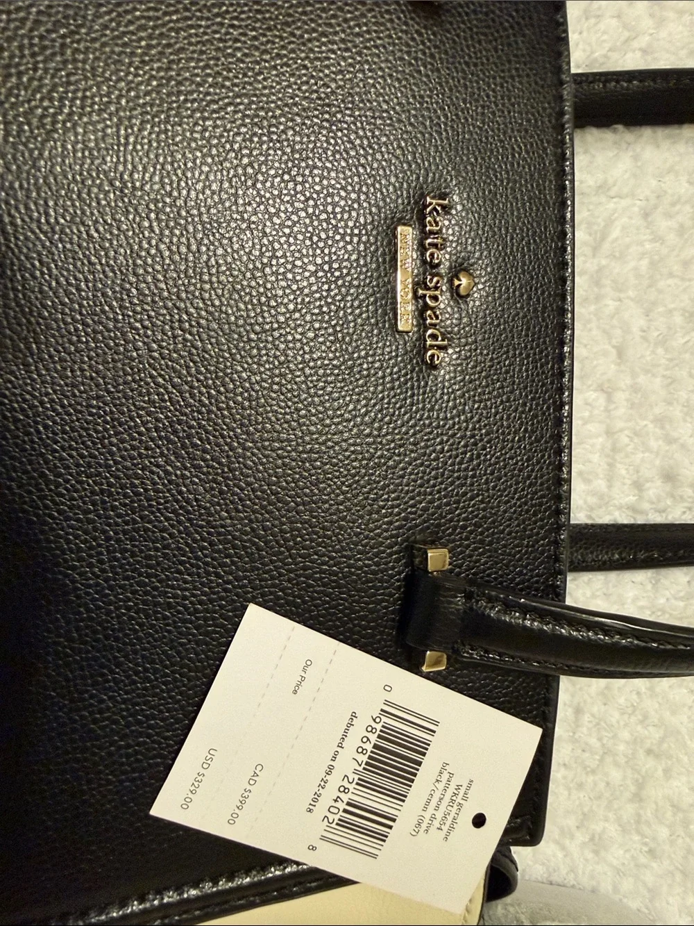 kate spade Black and Cream Leather Structured Tote with Double Handles